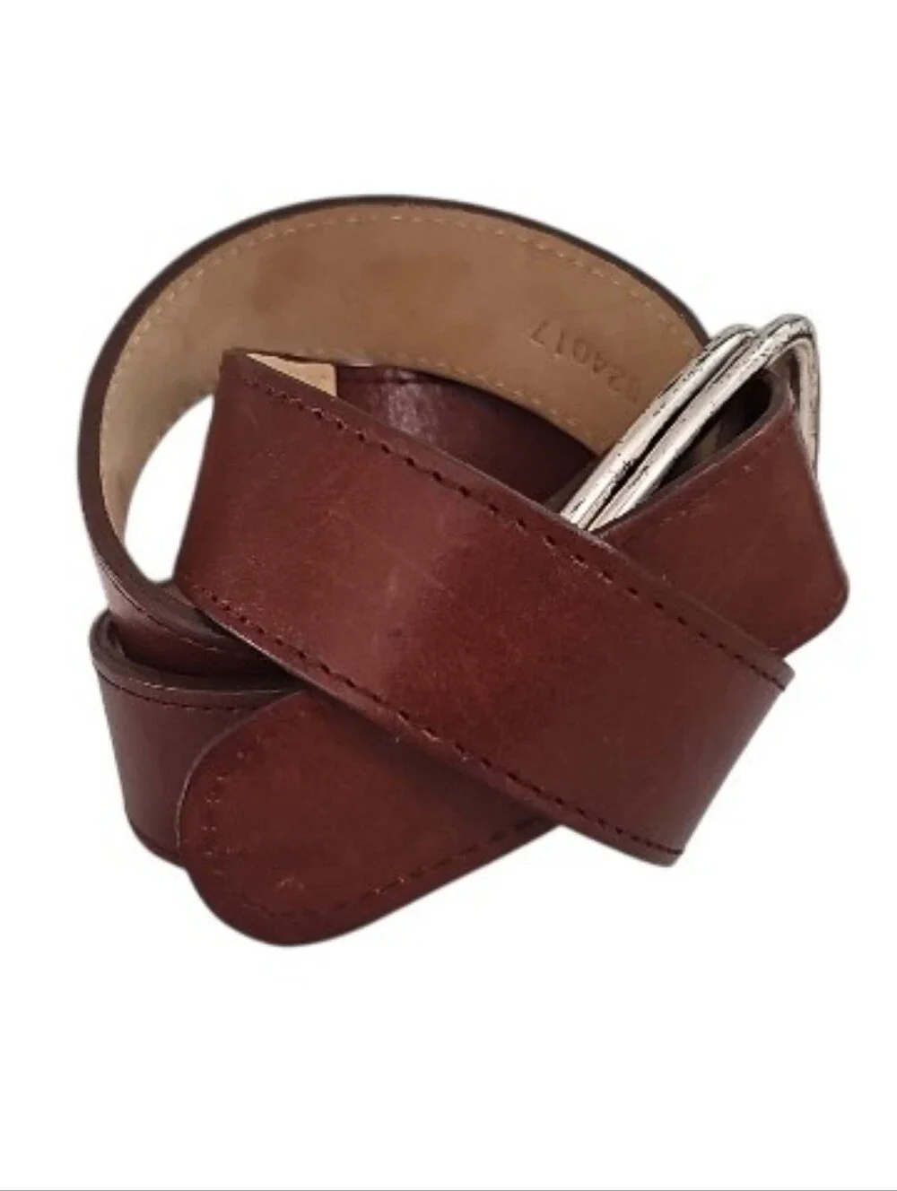 Vintage DKNY Buffalo Calf Leather Belt Women M Brown Made USA Minimalist Classic